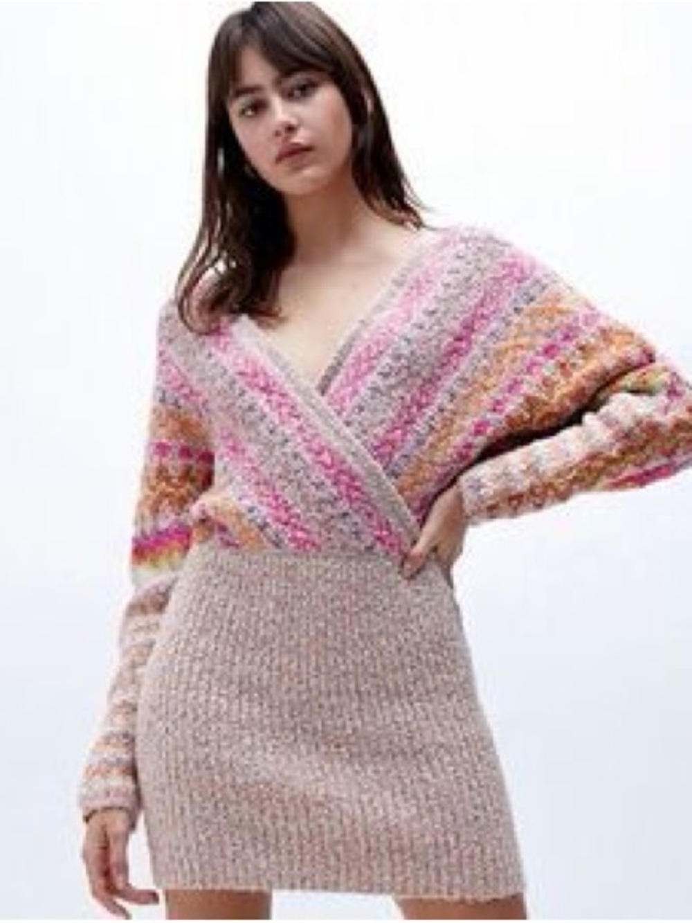 Free People Fairisle Sweater Dress XL
